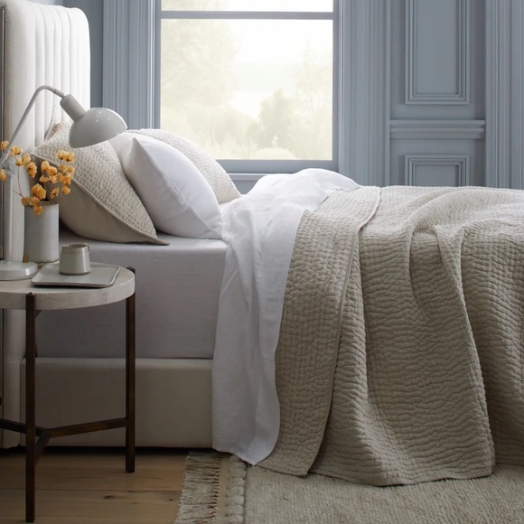 NWOT QUINCE European Linen Cotton Stitch Quilt King/Cal King Natural 4173 - Picture 4 of 9